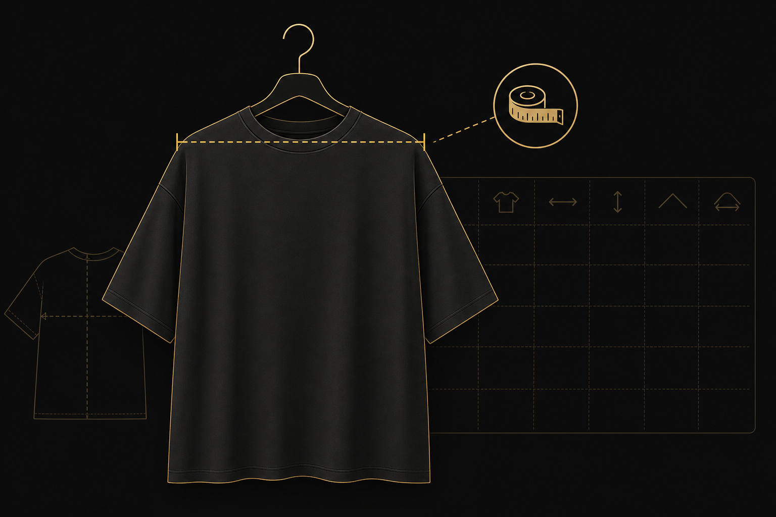 2XL 오버핏 실측표 읽는 법